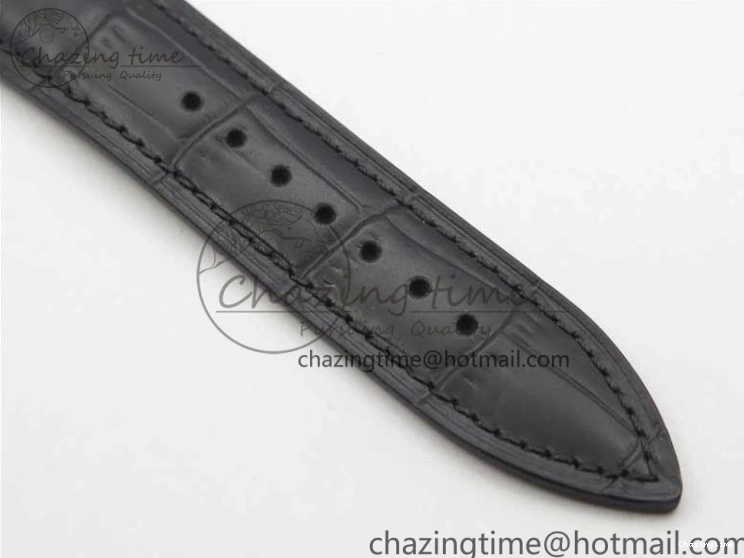 0311 MultiPurpose Villeret 6654 SS Complicated Function OMF 1:1 Best Edition White Dial on Black Leather Strap A6654 V 7901